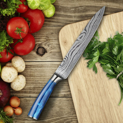 Japanese chef's knife Set with blue handle