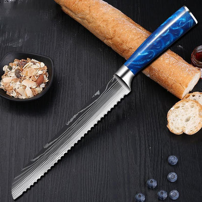 Japanese chef's knife Set with blue handle