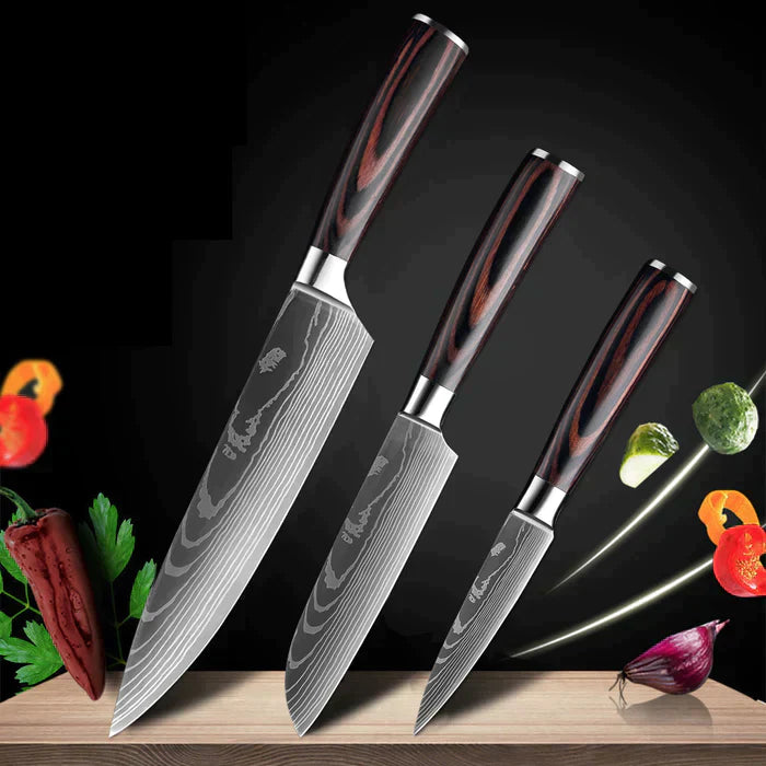 Japanese Style Kitchen Knives - Stainless Steel Blades Chef knives Set, 2 PCS Value Set