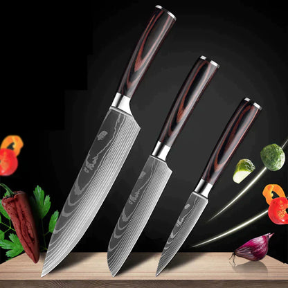 Japanese Style Kitchen Knives - Stainless Steel Blades Chef knives Set, 2 PCS Value Set