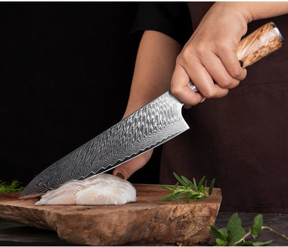 4 Piece Damascus Steel Chef Knife Set