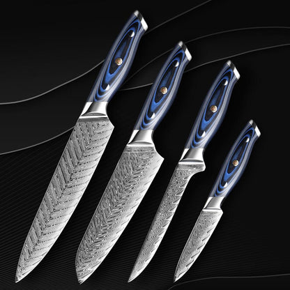 4-Piece Damascus Japanese Knife Set