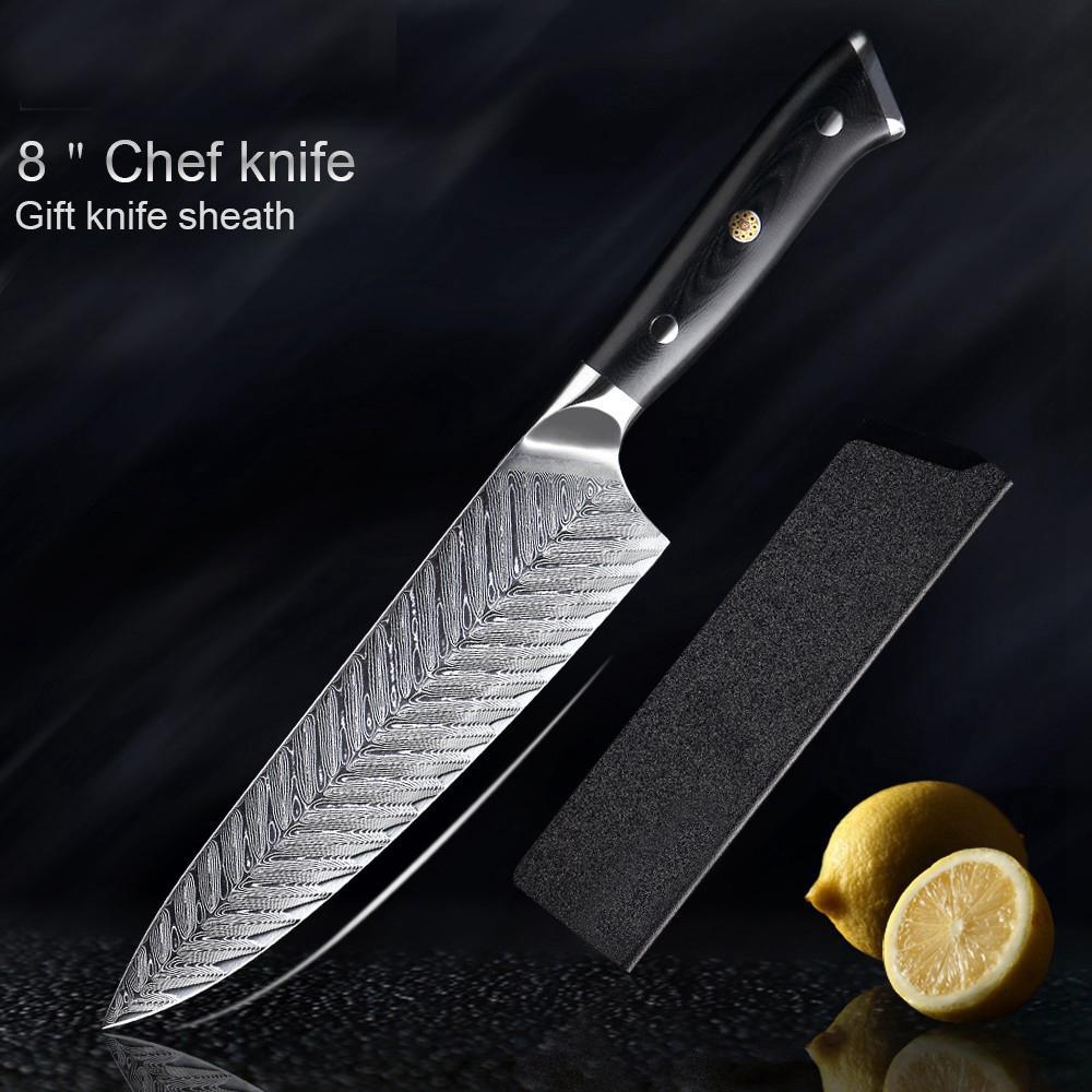 Hand Forged Damascus Steel Chef Knife Set