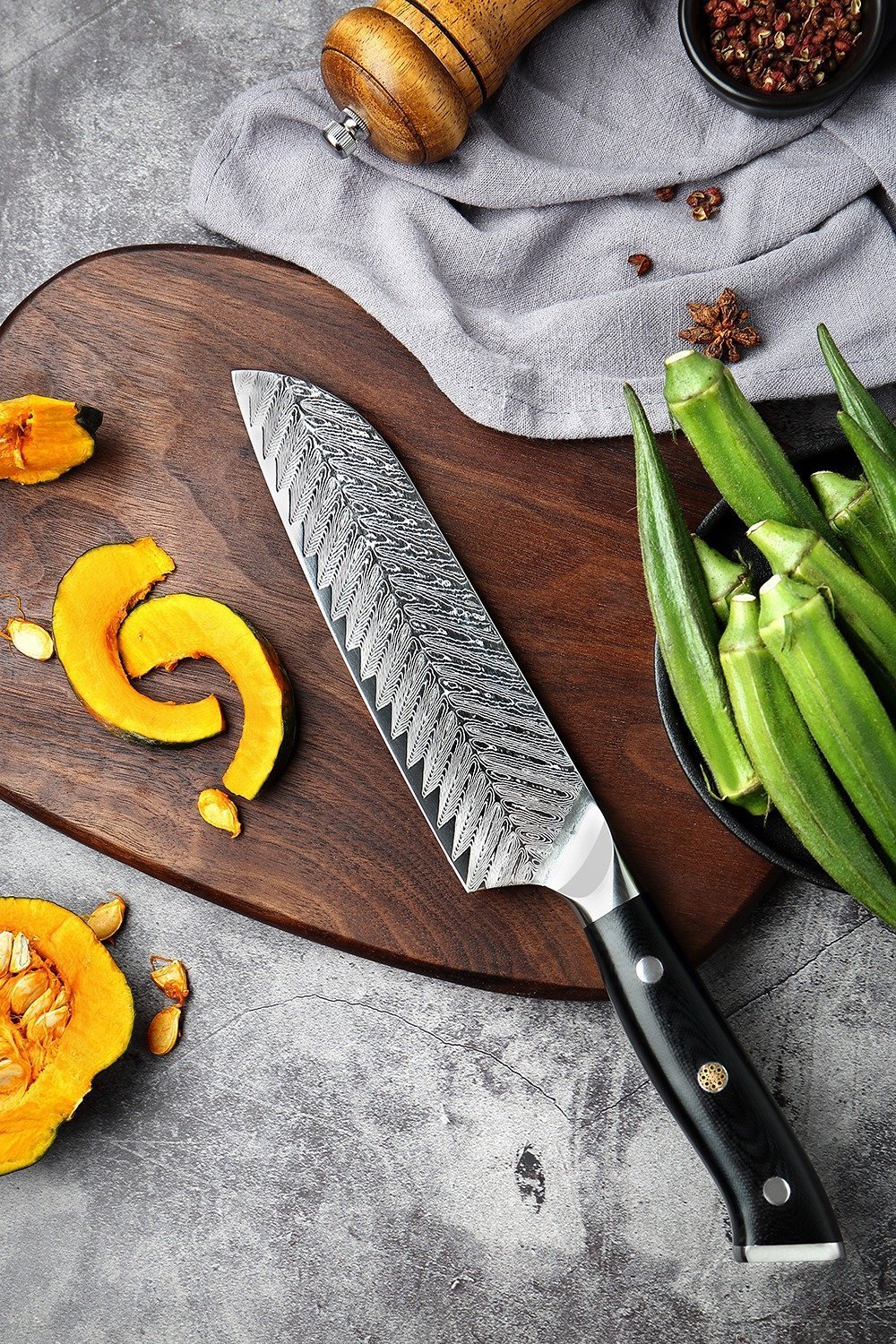 Hand Forged Damascus Steel Chef Knife Set