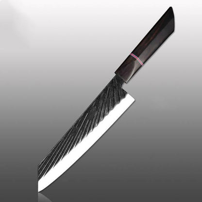 Handmade Japanese Kitchen Knife Set With Ebony Handle