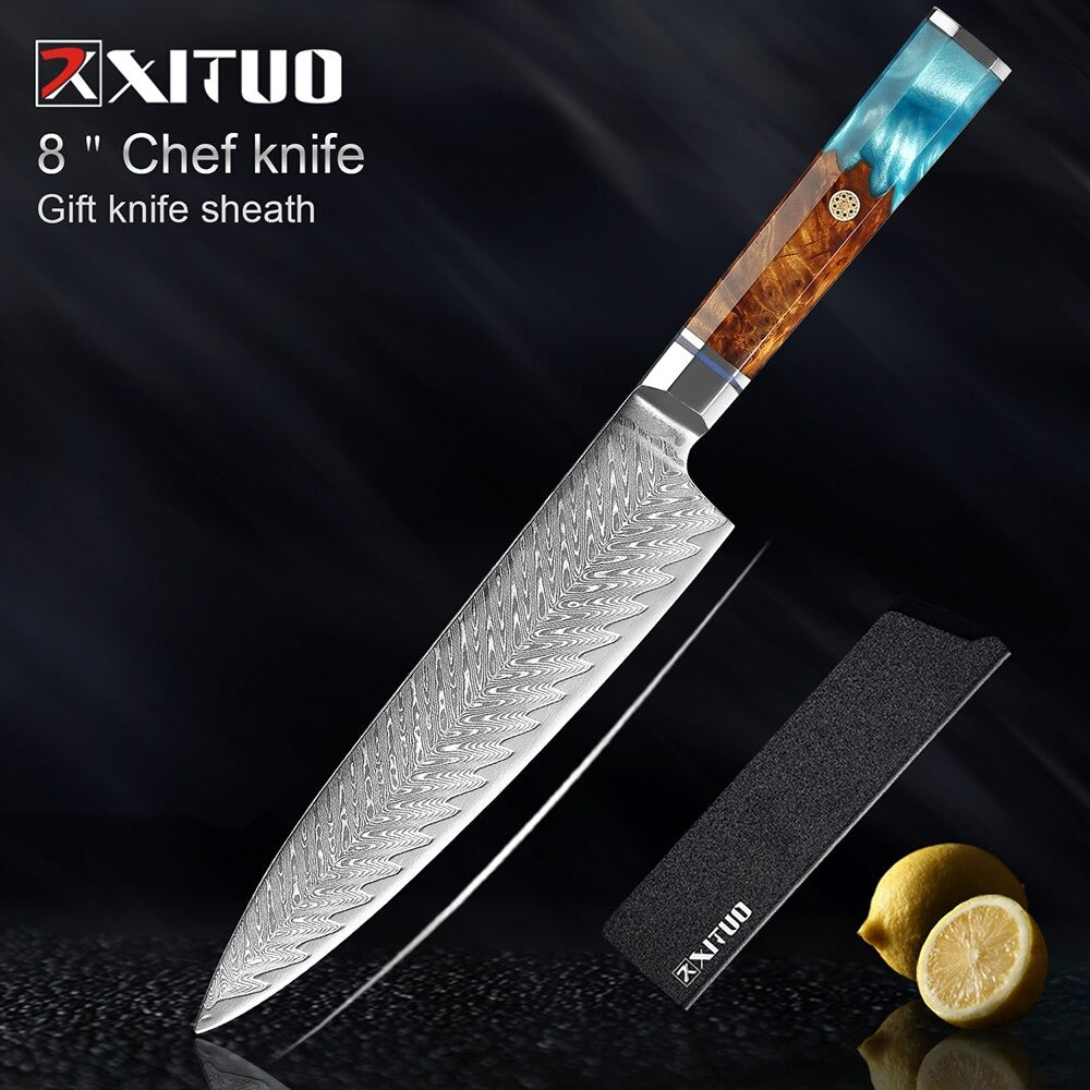 Kitchen Knives 67 Layers Damascus Japanese Style Sharp Blade Chef Knife