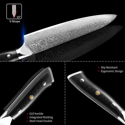 Damascus Steel Knife Set, Professional Japanese Chef Knives