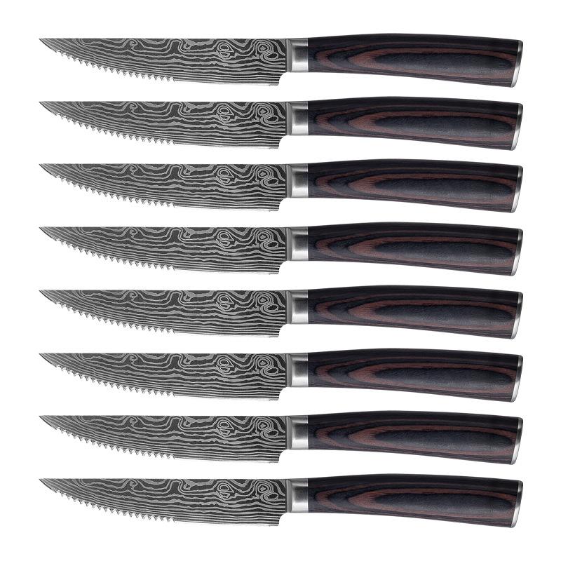 Japanese Steak Knife Set, 5 Inch Serrated Steak Knives