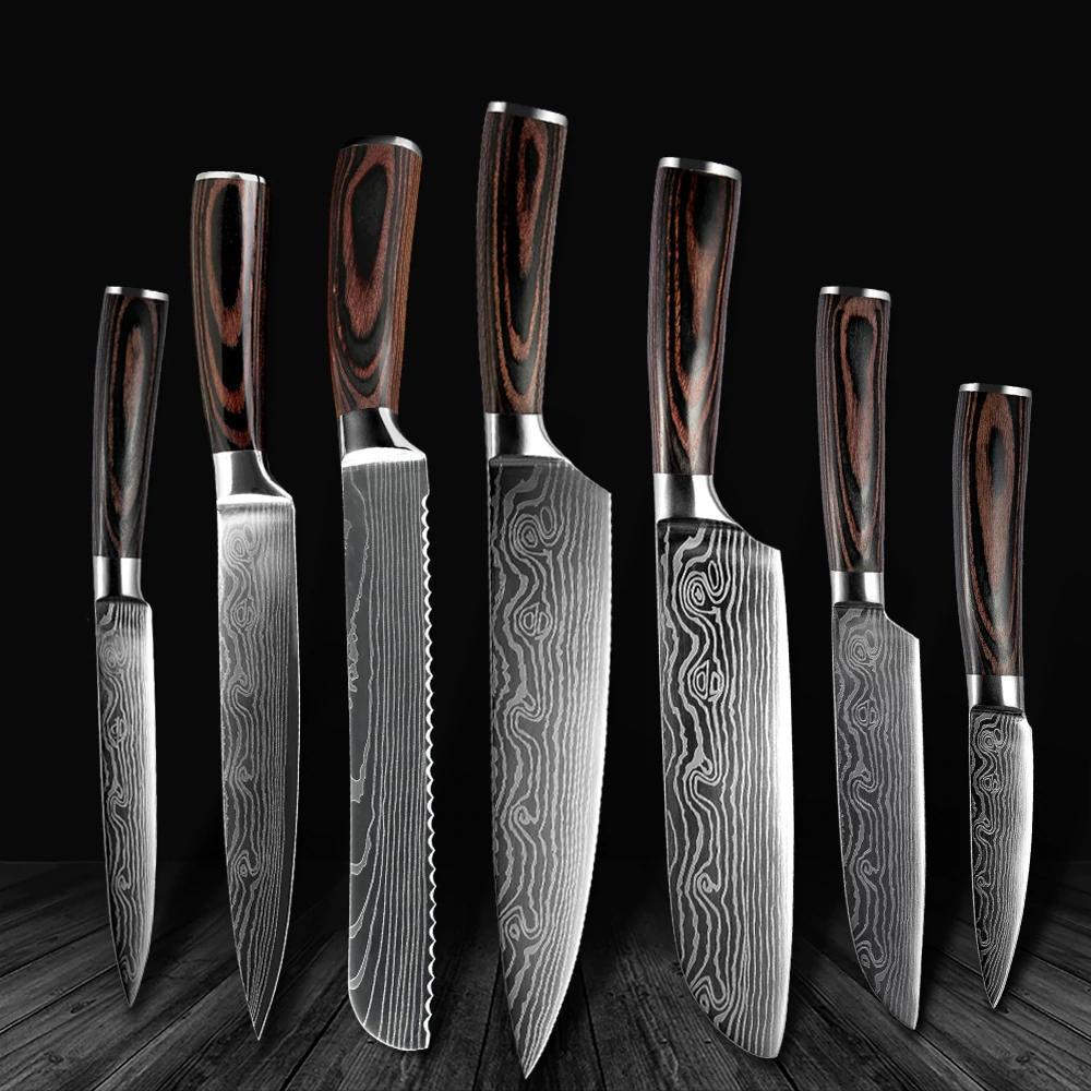 7 Pieces Stainless Steel Kitchen Knife Set