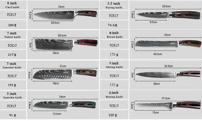 Kitchen Knife Set, Japanese Chef Knives