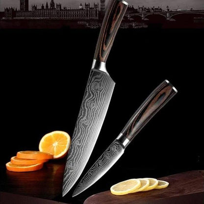 Japanese Style Kitchen Knives - Stainless Steel Blades Chef knives Set, 2 PCS Value Set